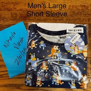 Little Sleepies Bluey Men’s Pajama Top- Short Sleeve